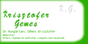 krisztofer gemes business card