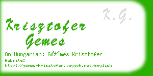 krisztofer gemes business card